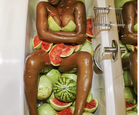 PHOTOS: Actress Salma Mumin seductively poses naked with fruits as she celebrates her birthday