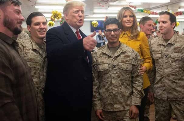 PHOTOS: President Trump and wife, Melania pay an unannounced visit to US troops in Iraq
