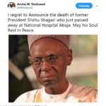Fmr. Nigerian President, Shehu Shagari reported dead