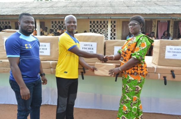 Yinson Production commissions toilet facility, donates sports kits to schools