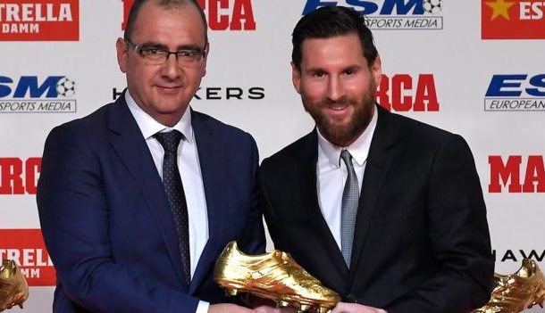 Lionel Messi: Barcelona forward wins record fifth Golden Shoe award