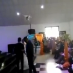VIDEO: Drone flies rings to Ghanaian couple in church on wedding day