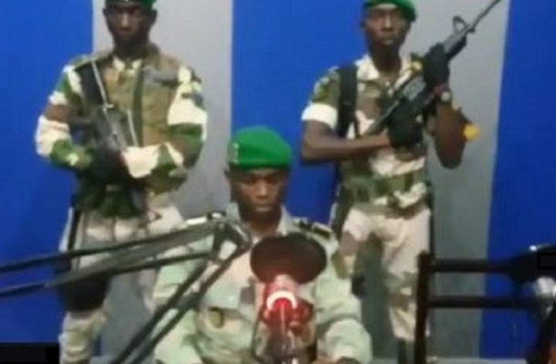 Gabon military takes over state radio, gunshots heard in the capital