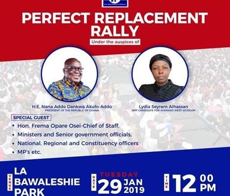 NPP holds final  rally in Ayawaso West Wuogon Constituency ahead of Thursday bye-Election