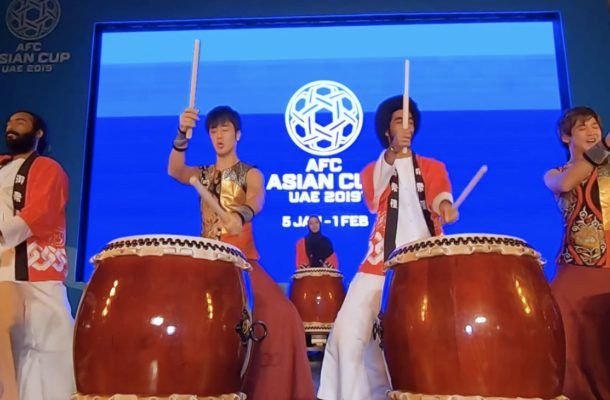 Emirati Japanese drummers bring the beat to the Abu Dhabi fan zone