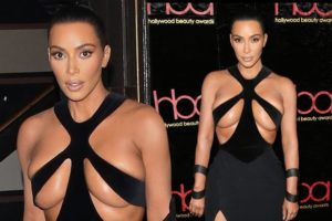 PHOTOS: Kim Kardashian puts her boobs on display in vintage Mugler gown