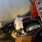 PHOTOS: Ex President Rawlings controls traffic on Accra-Prampram road