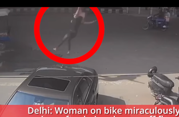 Thrown Off a Flyover, Indian Woman Survives Fatal Fall (GRAPHIC VIDEO)