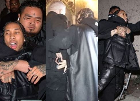 PHOTOS: Rapper Tyga reaches for a gun after he was violently dragged out of Mayweather's birthday venue