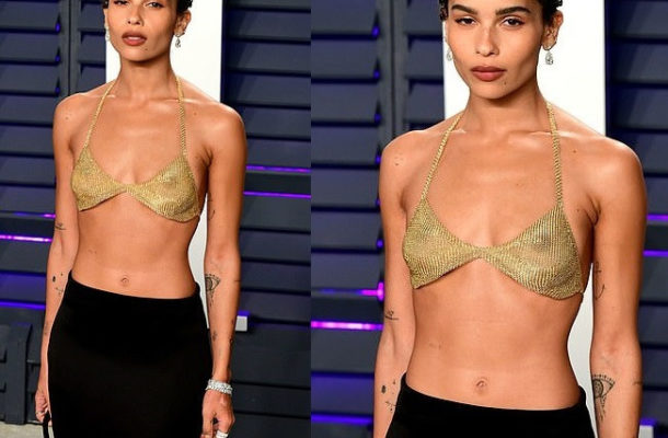 PHOTOS: Zoe Kravitz's eye-popping bra to Vanity Fair Oscars was crafted from 18-karat gold for $24,000