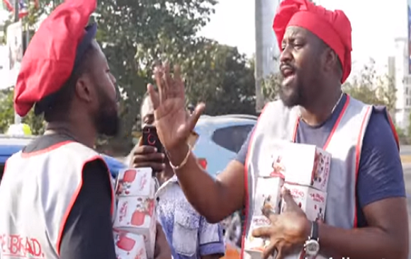 VIDEO: John Dumelo, Yaw Dabo, Kalybos, others turn bread sellers in Accra