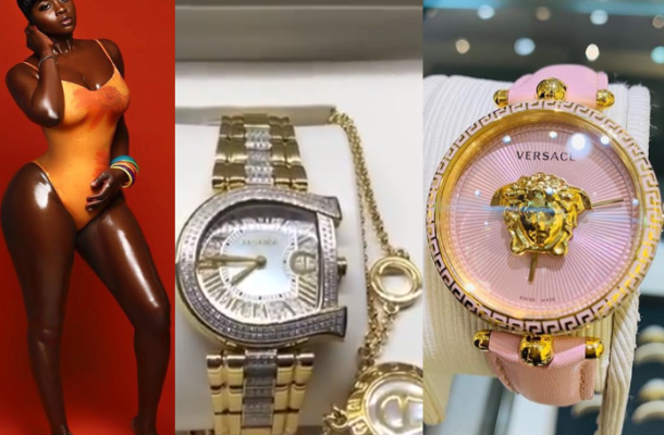 VIDEO: Princess Shyngle shows off expensive wrist watches her Nigeria beau gave her