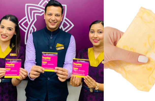 THIS airline became the first to offer sanitary pads on board
