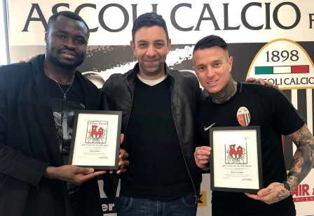 Ghanaian midfielder Bright Addae honoured by  Ascoli Association