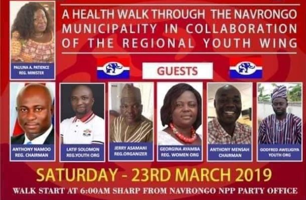 Navrongo NPP Health Walk: Missing MP, MCE photos on poster raises questions of party disunity