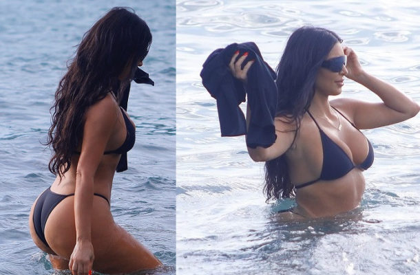 PHOTOS: Kim Kardashian showcases her killer curves in tiny bikini