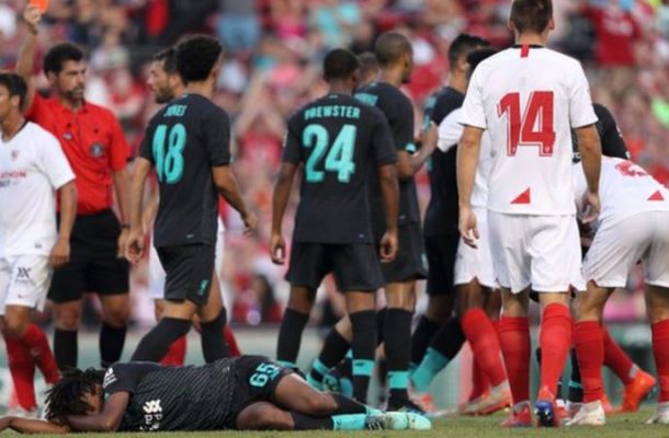 Sevilla beat Liverpool in ill-tempered pre-season friendly