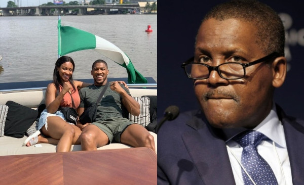 PHOTOS: Dangote hosts Anthony Joshua and sister in his $42m yatch
