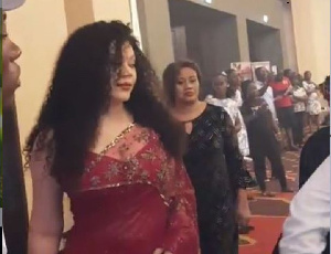 Fans slam Nadia Buari for wearing traditional Indian outfit to Miss Ghana finale