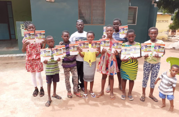 Ghana winger Samuel Owusu donates to kids in Adenta Amrahia