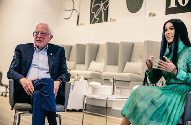 Cardi B sits with US presidential aspirant Bernie Sanders to discuss topical issues