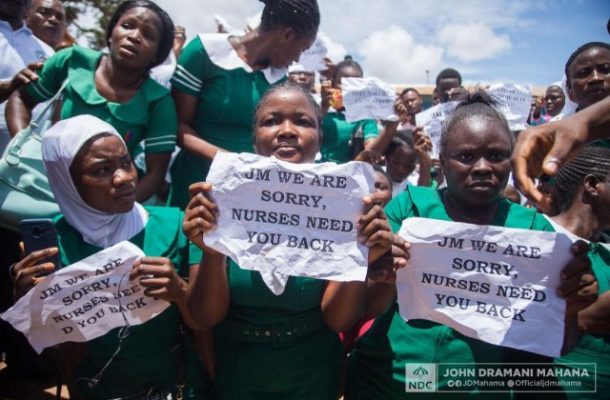 'JM, we are sorry' - Nurses apologize to Mahama