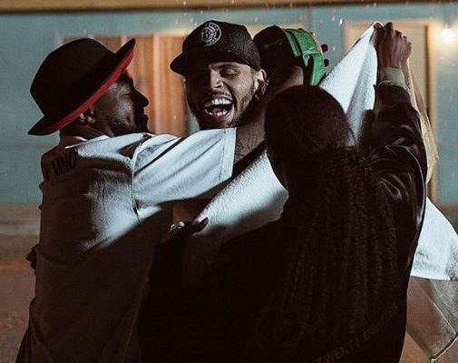 'My brother danced in the cold rain for me' - Davido shares new photos with Chris Brown