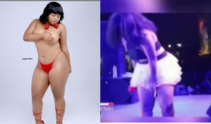 VIDEO: Ghanaian singer, Badgirl Nafisah puts on raunchy performance; removes her panties on stage