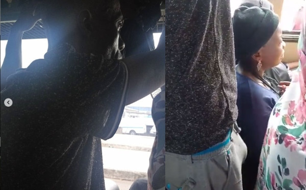 Man spotted with HUGE erection after sexually harassing unsuspecting co-passenger in a bus