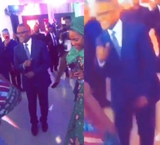 VIDEO: Africa's richest man, Aliko Dangote shows off his dance skills as Teni performs in NY