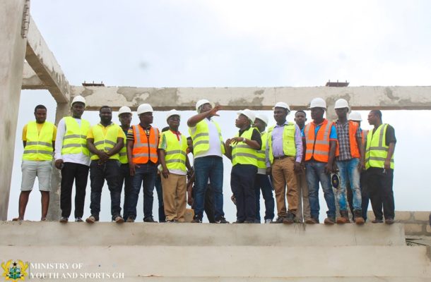 PHOTOS: Sports Minister inspects ongoing project at Dorma-Ahenkro