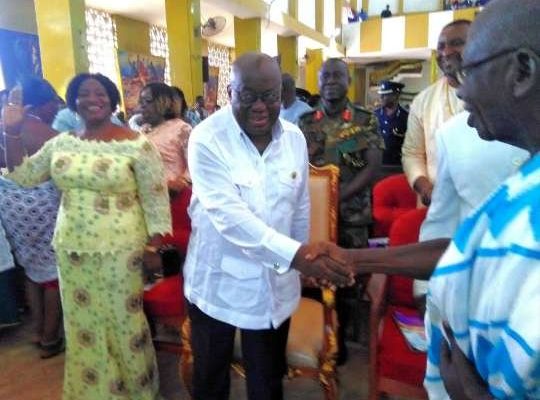 Prez Akufo-Addo leads congregation to pray for Ghana's development