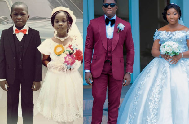 INCREDIBLE: Couple marry years after they served as little bride and page boy at a wedding