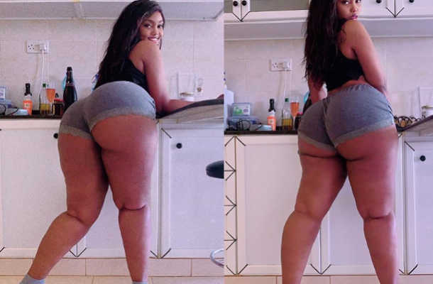 'Legs that match the assets' - Heavily endowed Tanzanian model, Sanchi showcases her backside