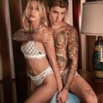 Justin Bieber and wife Hailey Baldwin Bieber strip down to model matching Calvin Klein underwear