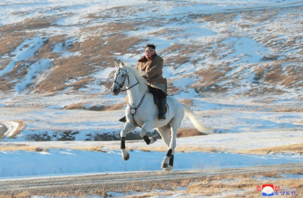 Photos: North Korean leader Kim Jong Un rides on horseback for bizarre snaps in Mount Paektu