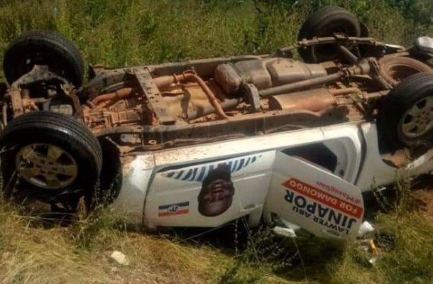 Abu Junapor's campaign vehicle involved in an accident; 3 in critical condition