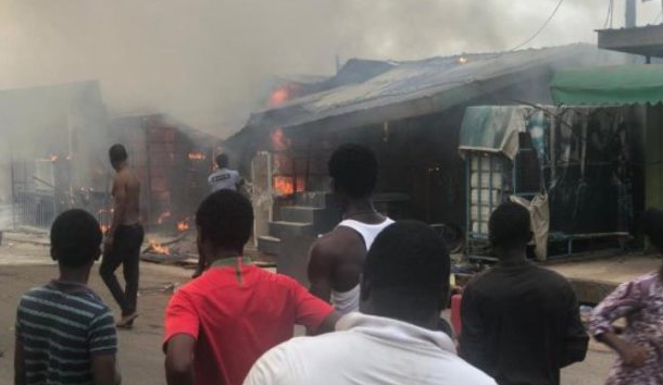 PHOTOS: Fire guts container shops in Accra