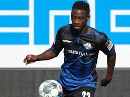 Christopher Antwi-Adjei plays in Paderborn's goalless draw with Fortuna Dusseldorf