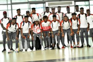 PHOTOS : Black Meteors depart for Egypt ahead of U-23 Afcon