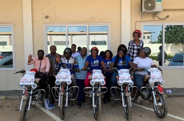 NPP Loyal Ladies presents motorbikes to party