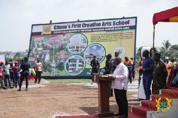 A/R: President Akufo-Addo cuts sod for Creative Arts SHS, Kufuor school