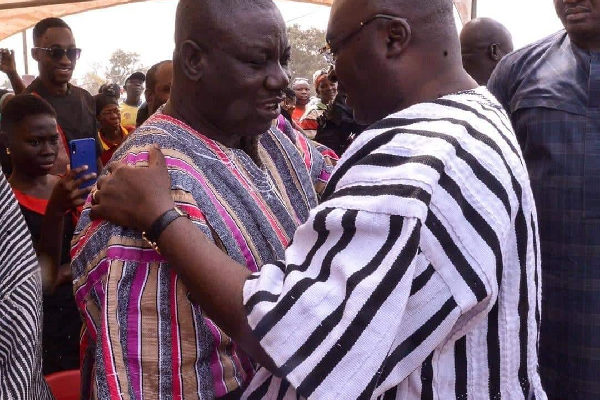 Dr Bawumia surprises NDC's Isaac Adongo at mother’s funeral