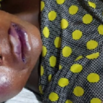 PHOTO: Husband beats wife after catching her having s3x with another man