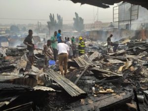 PHOTOS: over 40 kiosks and cars burnt to ashes at Achimota