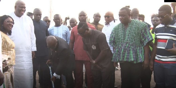 President Akufo-Addo cuts sod for construction of Alajo AstroTurf