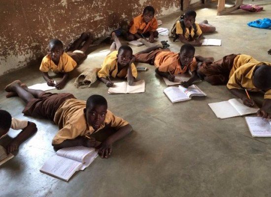 Nalerigu E/A basic school pupils forced to study on their bellies