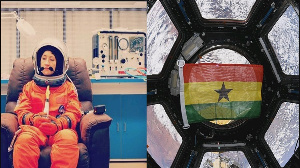Ghana flag stays in space after return of American astronaut