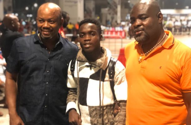PHOTOS: Mathew Anim Cudjoe touches down in Ghana after Bayern Munich trials