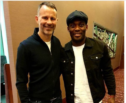 Michael Essien meets up with old foe Ryan Giggs